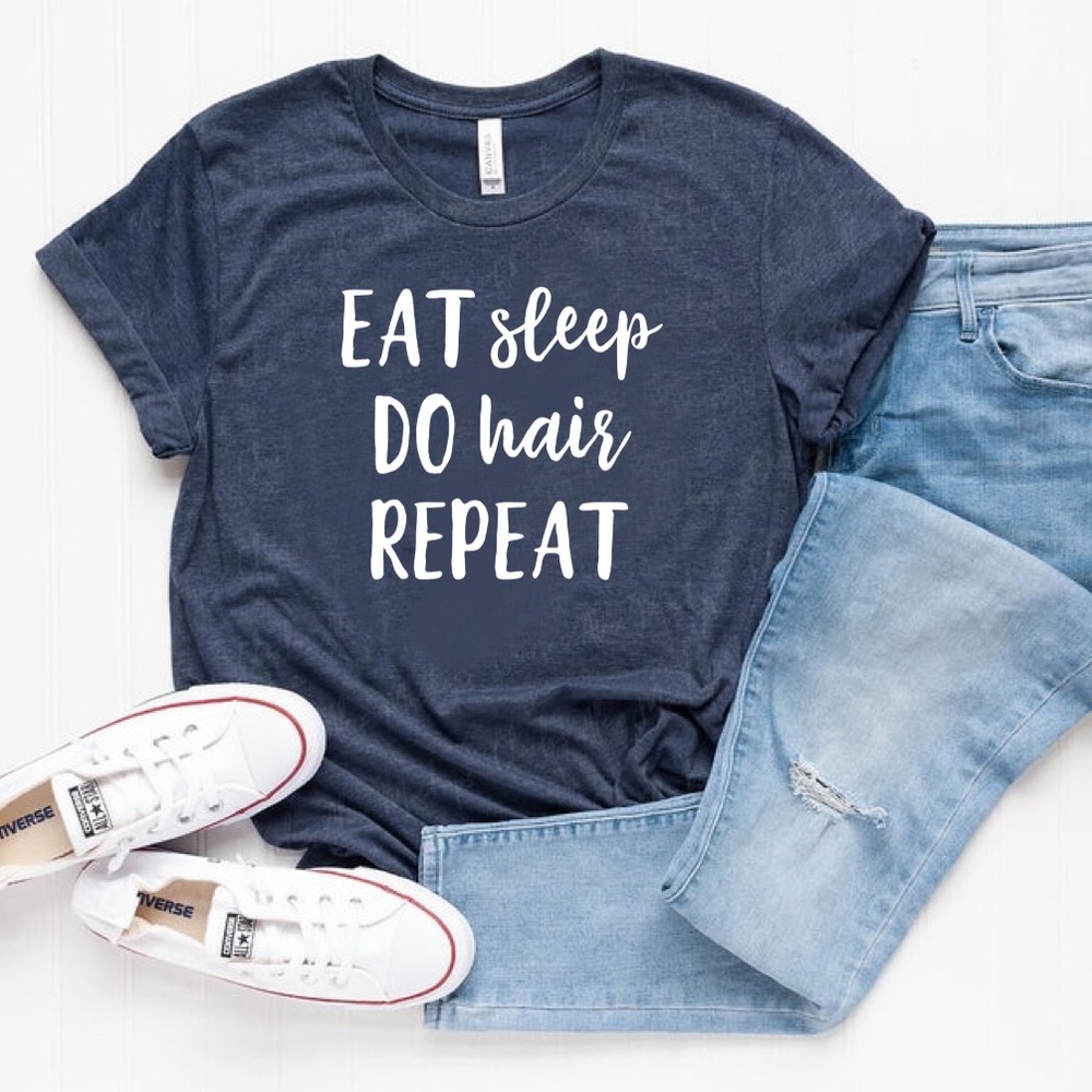 Hair Stylist - Htr Navy T-shirt, Graphic Tee